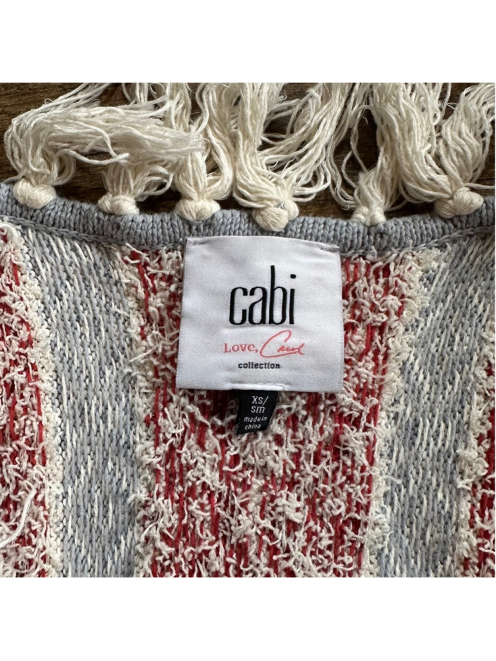 Women's Cabi Cardigan XS/S White Red Summer - Picture 4 of 6